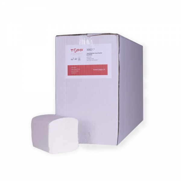 300217 TOPP Toiletpapier, 2-lgs, 9000 vel, bulkpack, cellulose, wit